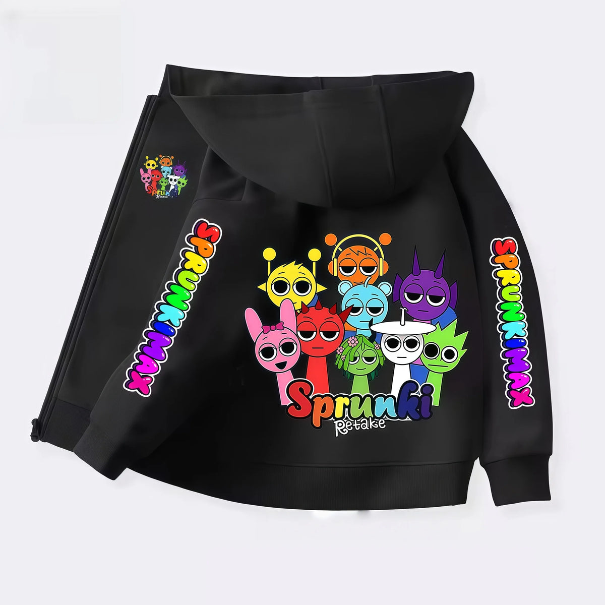 Sprunki Zipper Hoodies for Children Incredibox Anime Figures Girl Sweatshirt Kids Spring Autumn Pullover Gift Boys Clothes 4-14Y