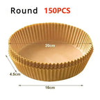 50/100PCS Air Fryer Disposable Paper Square Round Baking Paper Barbecue Plate NonStick Mat Kitchen Oven Oil Absorbing Paper Tool