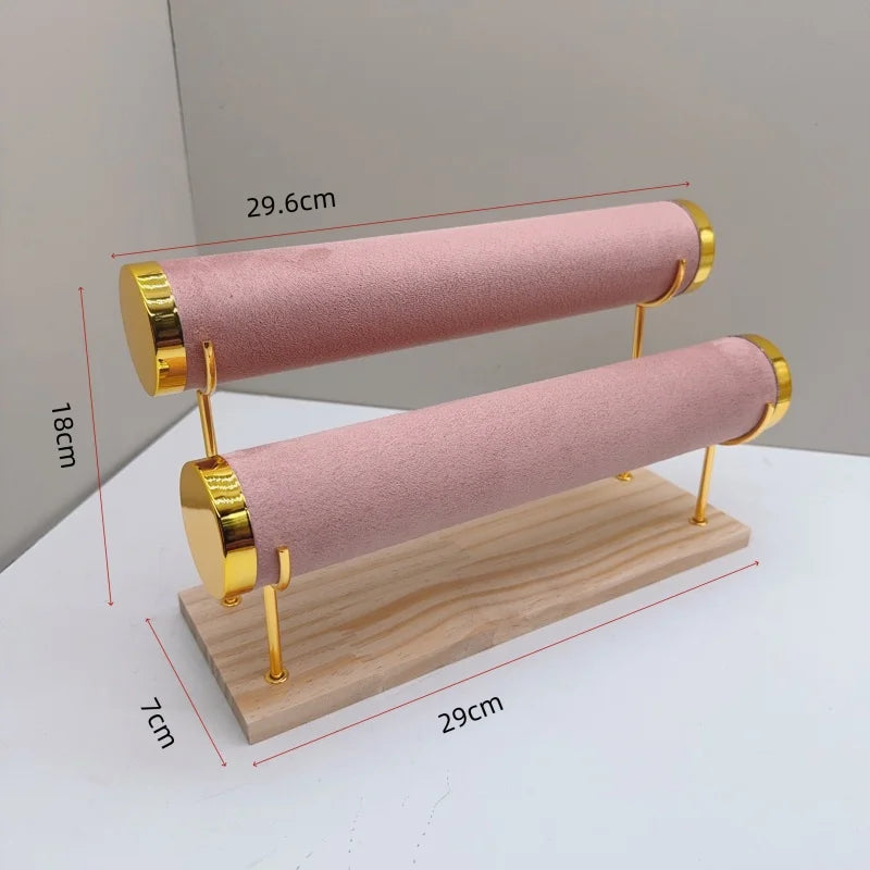 Detachable Bracelet Holder Jewelry Storage Stand with Wooden Tray Jewelry Holder for Jewelry Display