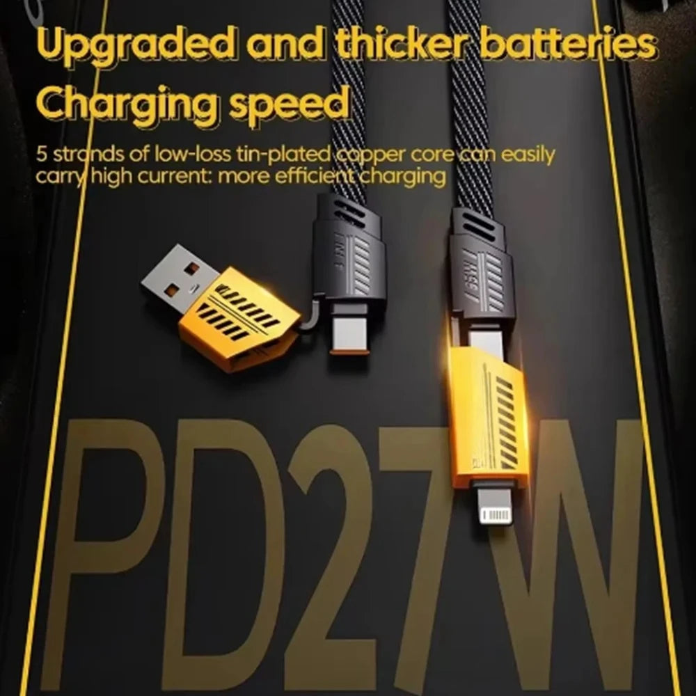 4 in 1 Mecha Charging Cable Support Charge Multiple Devices