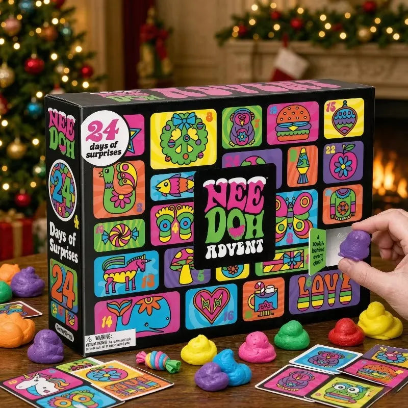 New NeeDoh Advent Calendar Gift 24 Day 3D PVC Sensory Squeeze Adult stress relieving toy Countdown Christmas 2027 Year Gift
