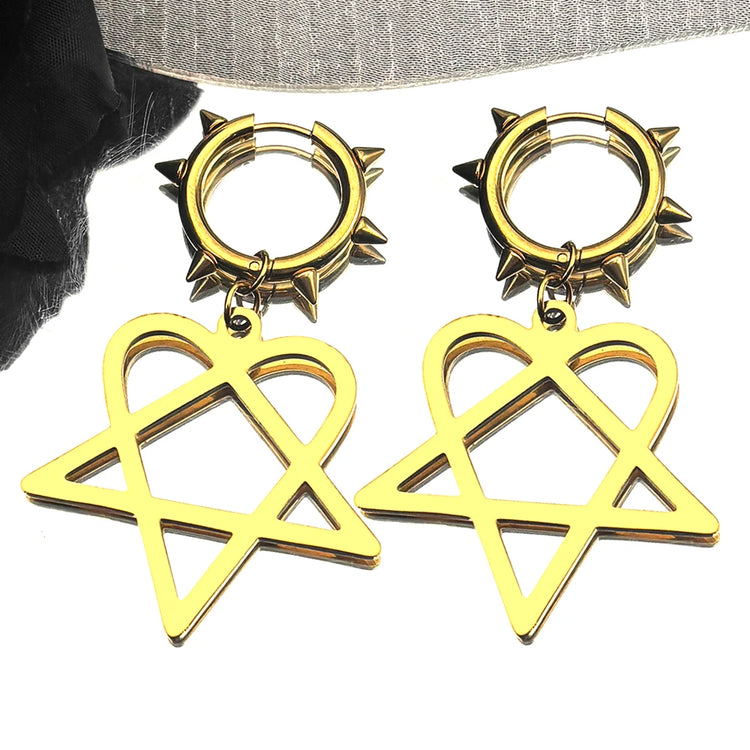 Punk Spike Rivet Hoop Earrings For Women Men Ear Studs Stainless Steel Gothic Hip Hop European and American Earring Jewelry Gift
