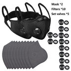 SHIZIWANGRI Cycling Face Mask Sport Washable Reusable with Filter Dust Mask Facemask for Men Bandana Actived Carbon Filters
