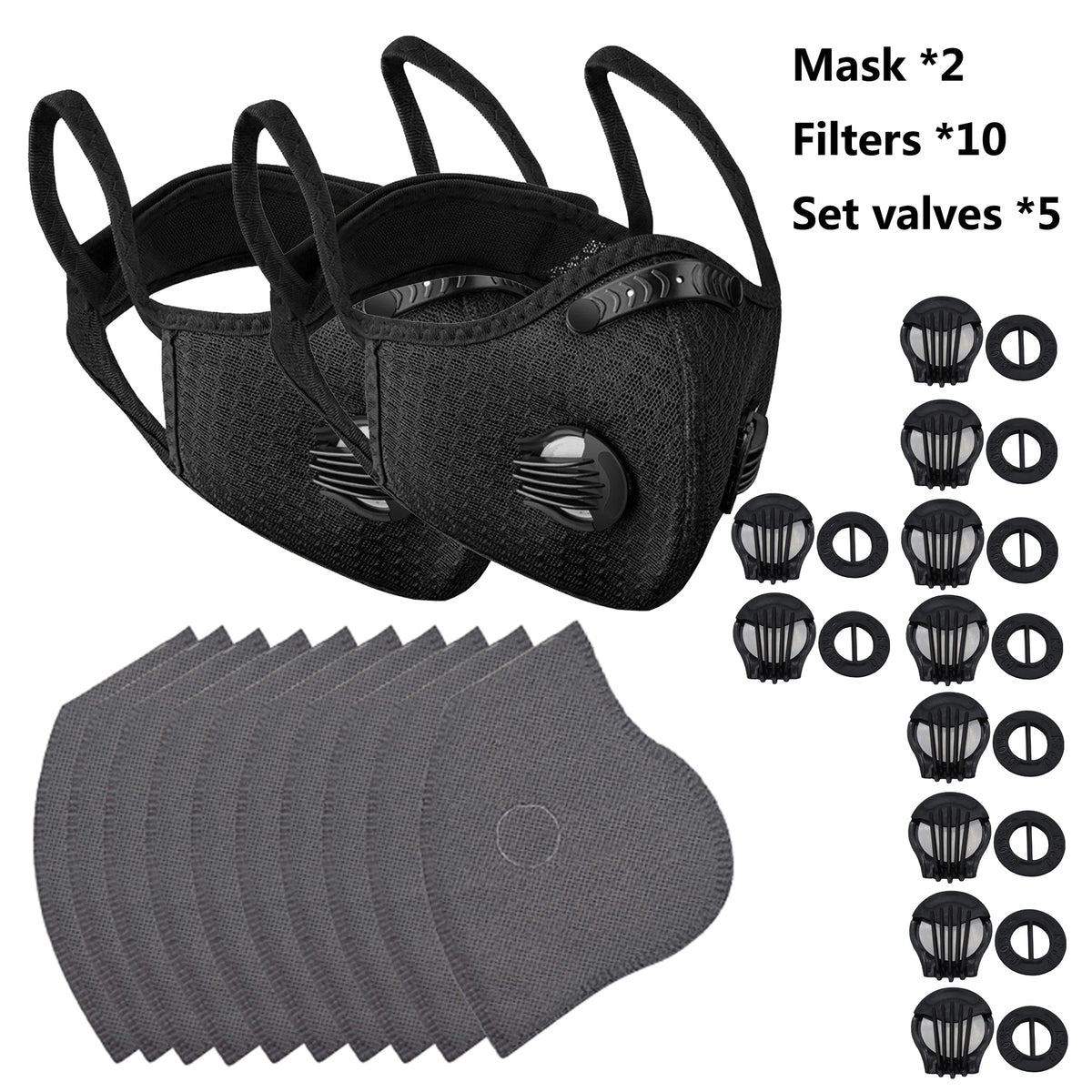 SHIZIWANGRI Cycling Face Mask Sport Washable Reusable with Filter Dust Mask Facemask for Men Bandana Actived Carbon Filters