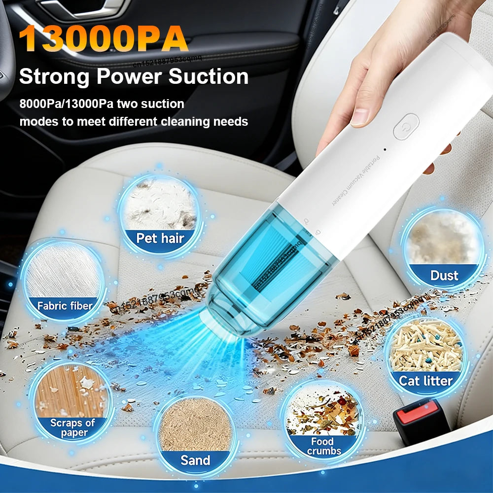 13000PA Wireless Car Vacuum Cleaner USB Rechargeable Powerful Suction Cleaning Machine Handheld Portable Car&Home Vacuum Cleaner
