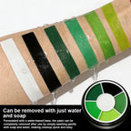 EYIR Green Black White Face Body Paint Palette 6 Colors Water Activated SFX Makeup Kit With 6 Brushes Halloween Cosplay Festival