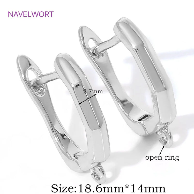 DIY Earring Making Accessories 18K Gold Plated Smooth Earring Hook Clasps Brass Metal Earwires Hooks,Jewelry Making Supplies