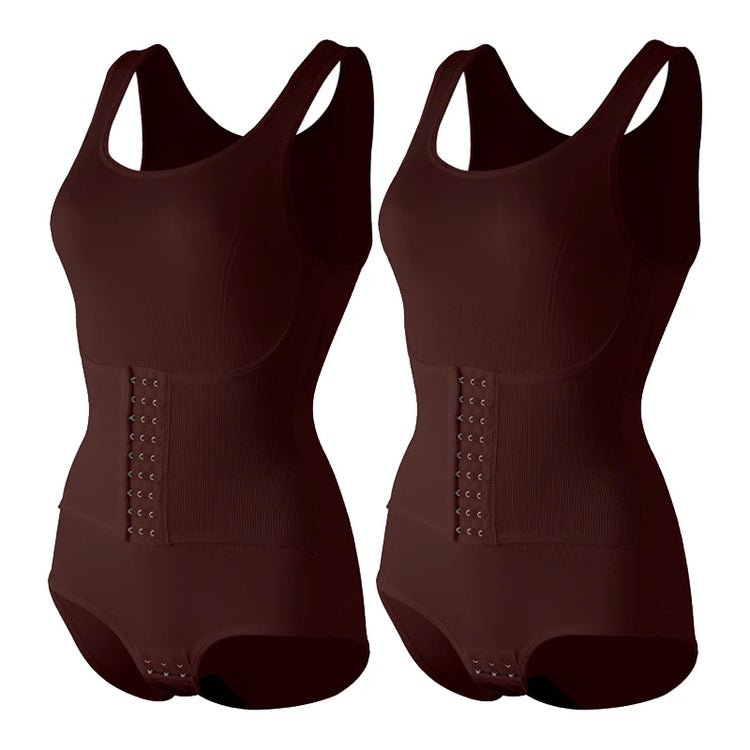 Women Bodysuit Shapewear with Zipper Belt Tummy Control Fajas Body Shaper Snap Crotch Waist Trainer Slimming Cincher Corset Tops