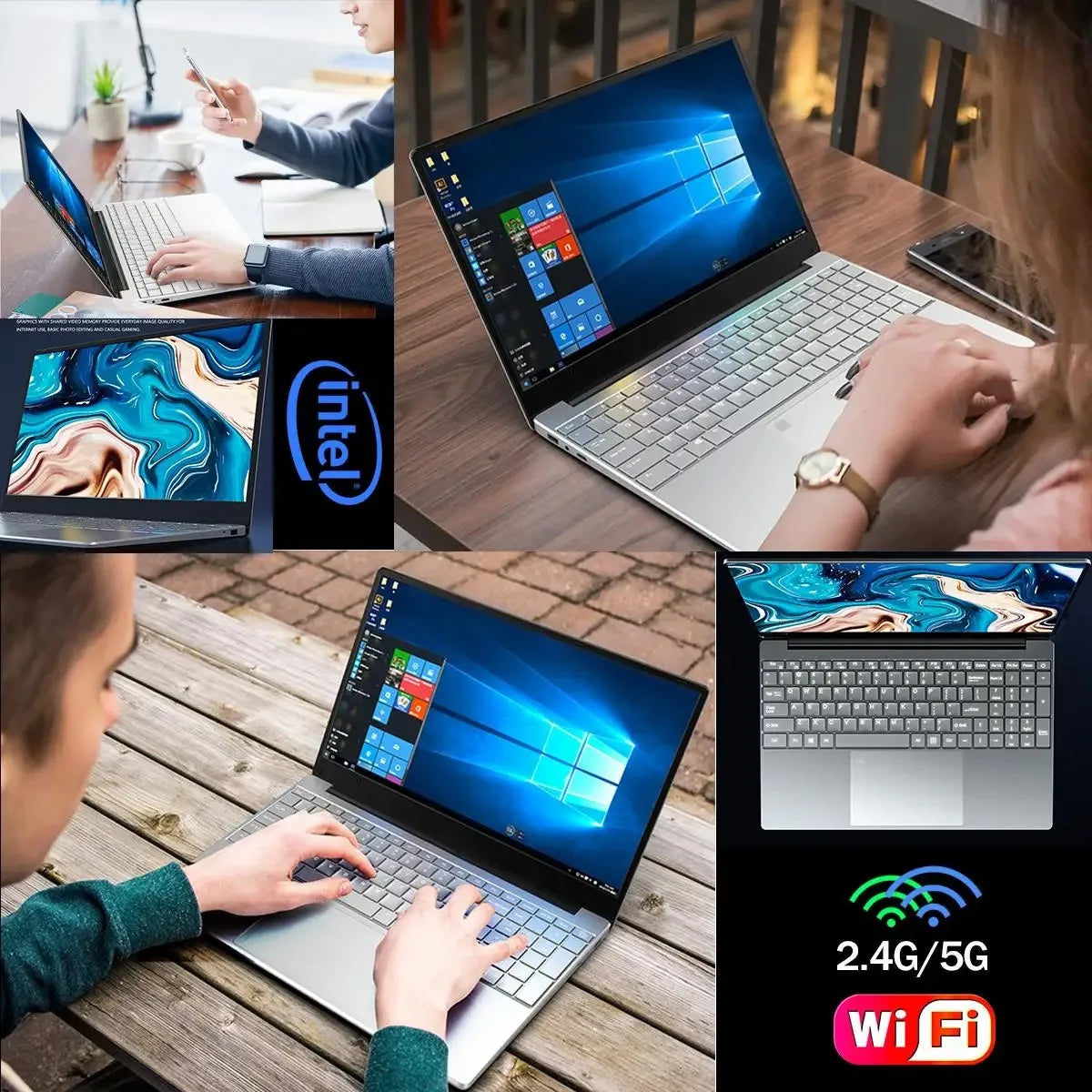 2026 New Laptop Computer Windows 11 Intel Atom X7 A3950 Notebook PC Gamer 12GB RAM 512GB 1TB SSD 1920*1080 Office Computer