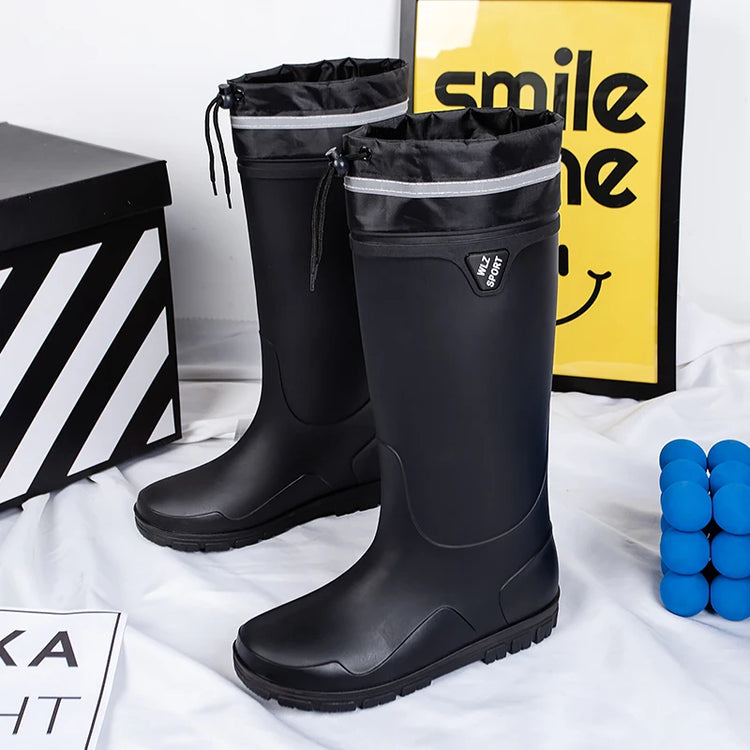 German Style Waterproof Rain Boots Men's Anti-Slip High Tube Long Camping Fishing Snake Bite Proof Thickened Rubber Shoes