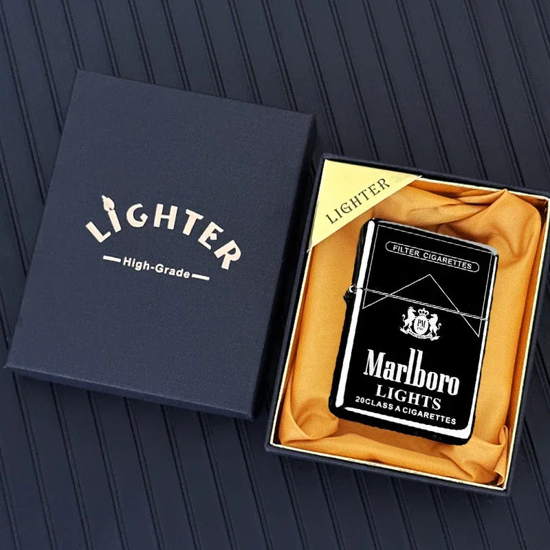 Marlboro Grinding Wheel Lighter, White Paint Green Label Red Label, Multi-color Selection, Men's Gift Wholesale