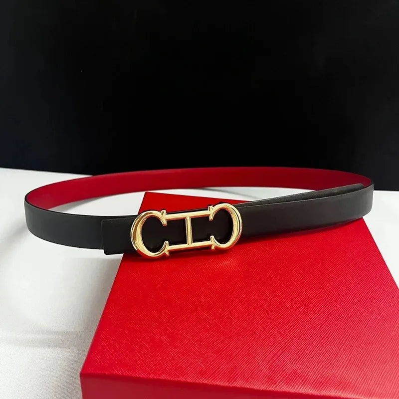 New Thin 2.5cm Women Belt Designer ladies Reversible Leather Belts for women Female Belt for Jeans women dress belts