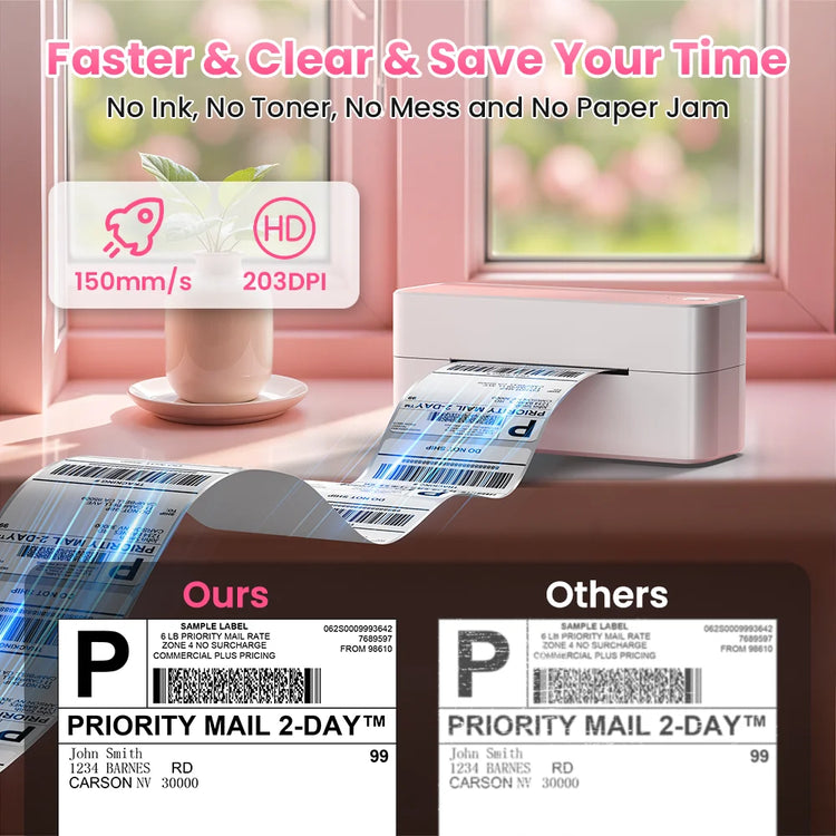 Phomemo 241 Bluetooth Thermal Label Printer Wireless Small Shipping Label Printer 4X6 Compatible with iPhone Android Mac Window