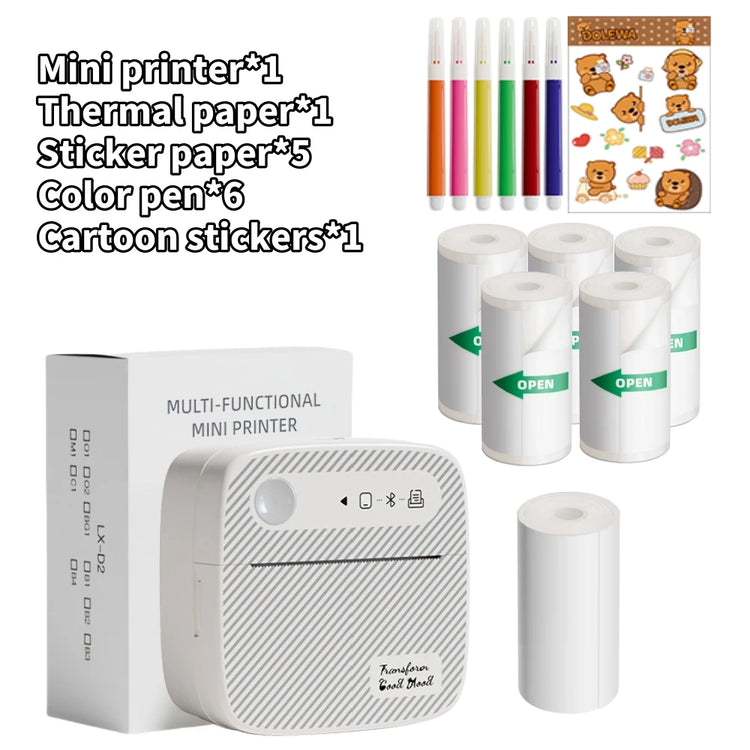 DOLEWA B3 Portable Mini Printers Wireless Bluetooth Inkless Sticker Maker Printer Tag Price Machine for Office School Kitchen