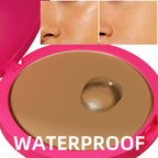 Natural Matte Pressed Powder Oil Control Brighten Whitening Face Base Foundation Compact Concealer Makeup Cosmetics
