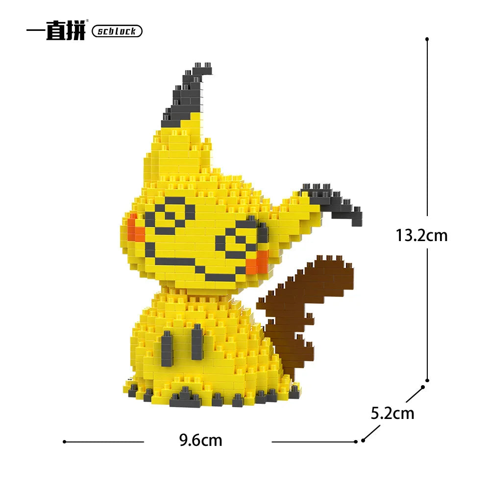 Pokemon Building Blocks Small Cartoon Mini Block Pikachu Charizard Eevee Mewtwo Anime Assemble Action Model Dolls Boys Toys