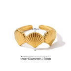 5PCS Fashionable, Simple, High Quality Gold Shell Conch Irregular Geometry Men's and Women's Ring Set