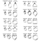 30Pcs Stainless Steel Mold Heart Star Flower Geometric Shape Cookie Cutters Chocolate Cake Molds Fondant Biscuit Pastry Bakeware