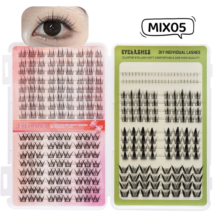 Individual Lashes Eyelash Book Clusters Extensions False Eyelash DIY at Home Cluster Eyelash Extensions Makeup Kit Lashes