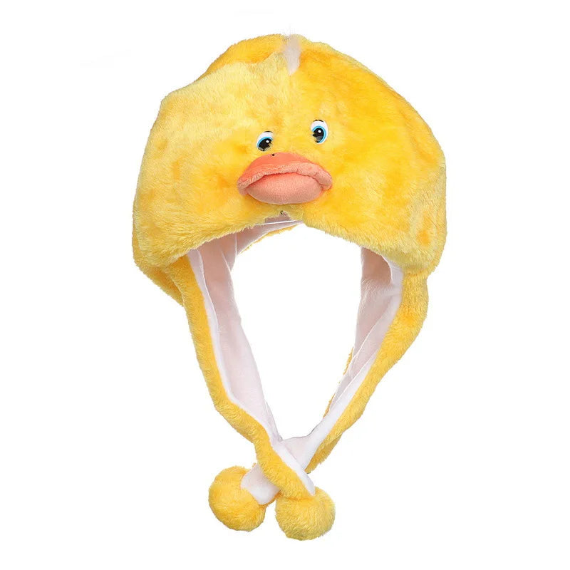 Fashionable Children's Winter Hat Plush Tiger Head Design Scarf Neck Protection Halloween Performance Cap Kids Warm Cozy Hat