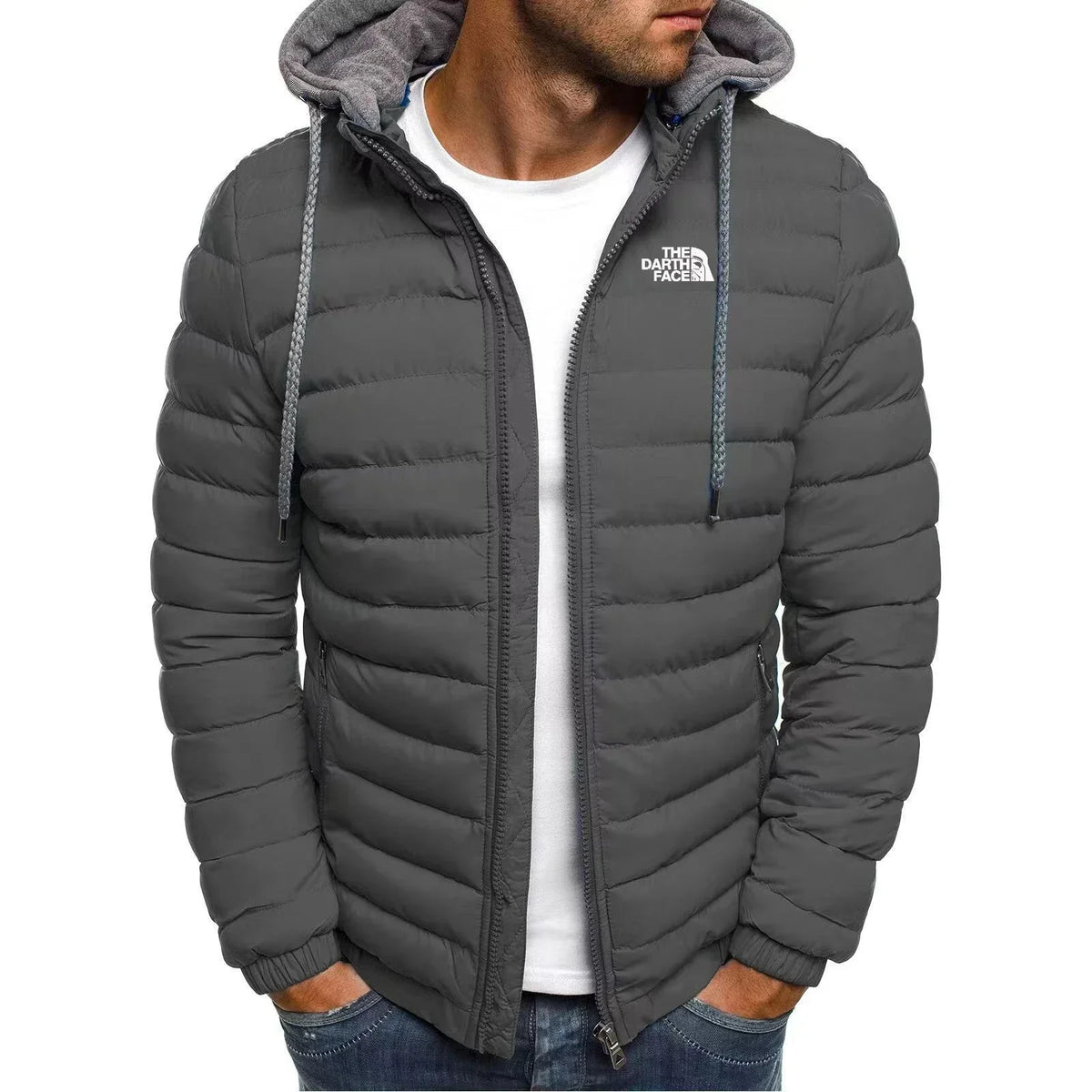 Men's Thick Hooded Zipper Insulated Winter Coat, Fits Well, Fashionable and Versatile, Suitable for Outdoor and Business Travel,