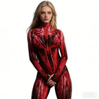 Sexy Fashion Print Jumpsuit Woman Turtleneck Zentai Bodysuit Cyberpunk Steam Tight Suit Halloween Costume Burning Man Outfit
