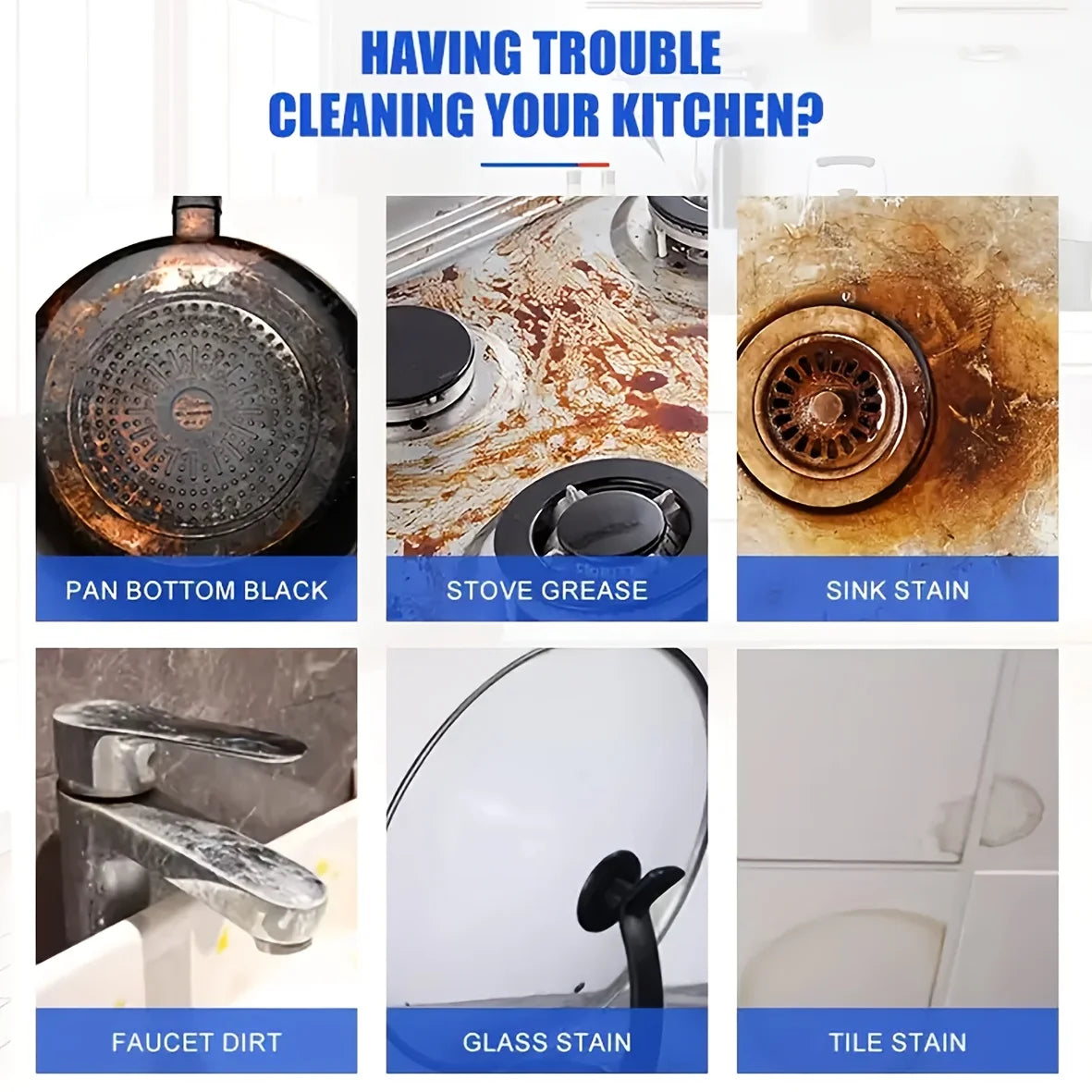 Heavy Oil Cleaning Cream Cookware Remover Pot Bottom Scale Polishing Oven Grease Dirt Cleaning Kitchen Cleaning Paste 150g