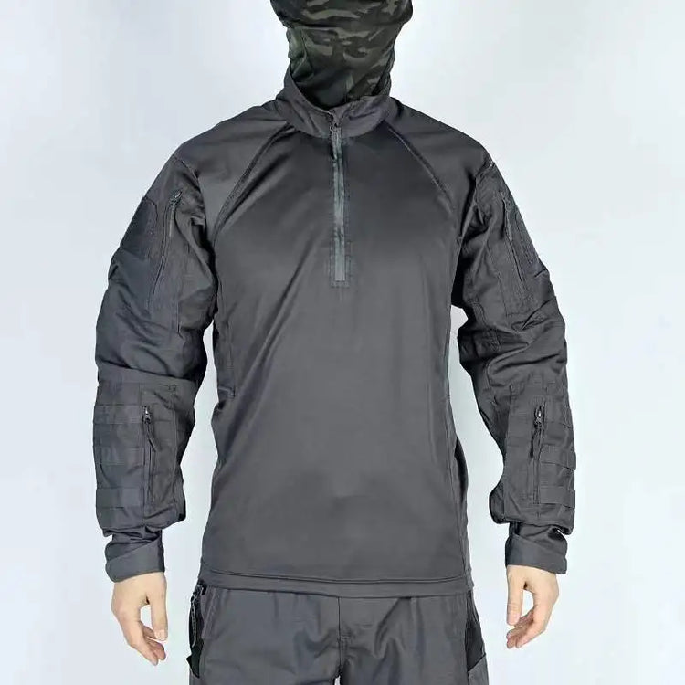 Autumn Tactical Shirt Men Field Training Clothes Breathable Long Sleeve Top Wear-Resistant Outdoor Training Hiking Hunting Shirt
