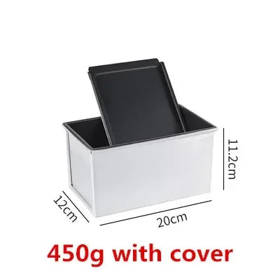 Square toast Bread Baking Tray Cake box Mold with Lid Aluminum Alloy Non-stick Pan Mini Baking Tray Baking Box Diy Cake Bakeware