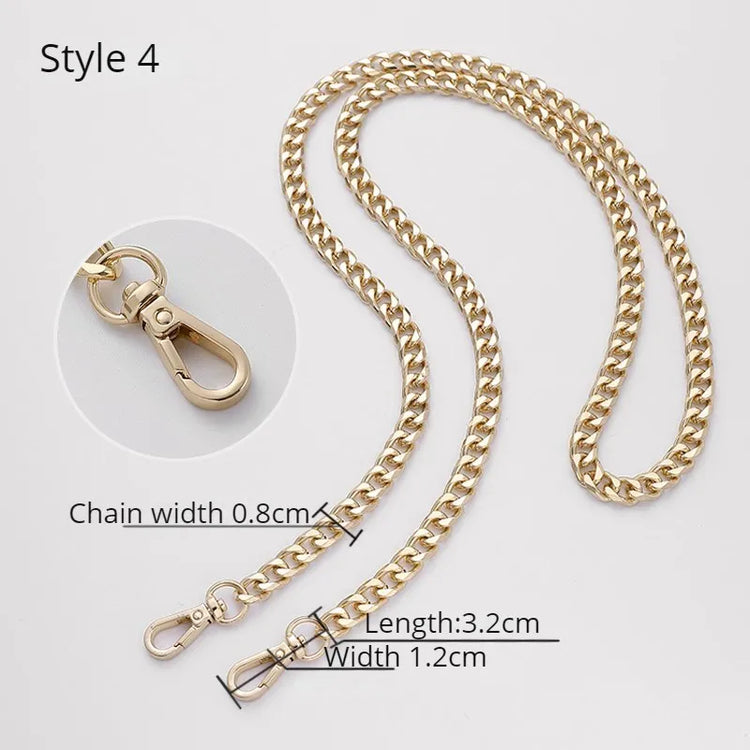 Golden Bag Chain women bag bag chain accessories Metal Extension Chains Crossbody Belt Replacement Bags Strap For Women's Bag