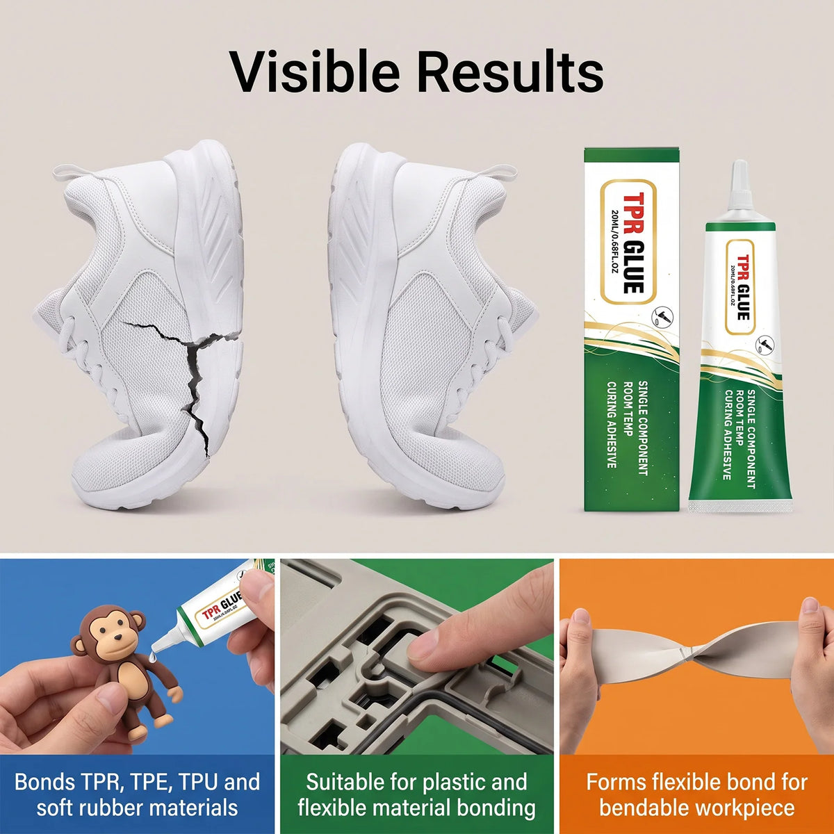 TPR Glue Flexible Adhesive For Squishy Toys TPR TPE TPU Rubber Plastic Clear Bonding DIY Handcraft Craft Repair Soft Materials