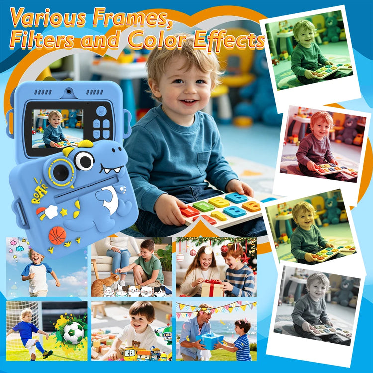 Digital Children Camera For Photography Mini Printer Portable Thermal Instant Print Photo Kids Camera 1080P HD Video Toy Birthday Festivals Gifts