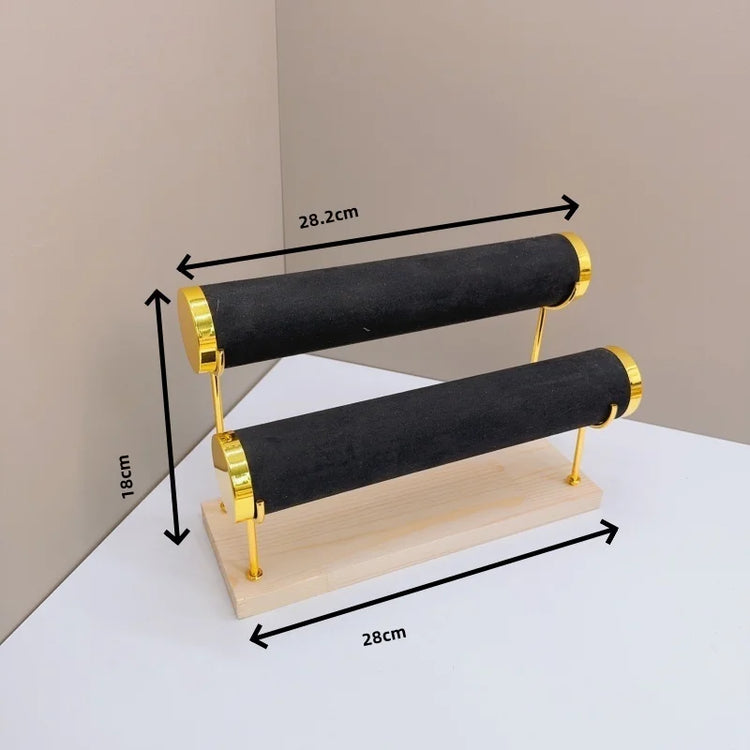 Detachable Bracelet Holder Jewelry Storage Stand with Wooden Tray Jewelry Holder for Jewelry Display