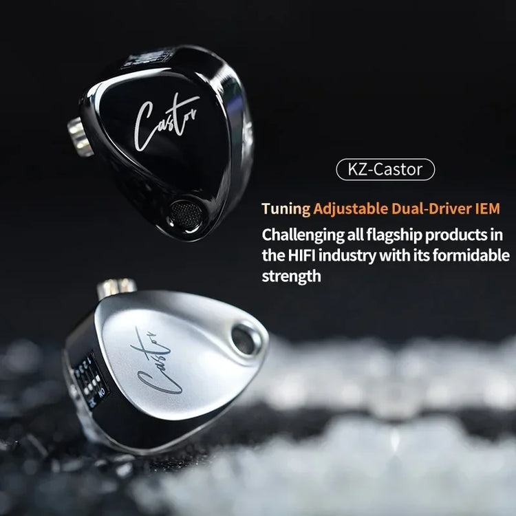 KZ Castor 2DD Dynamic in Ear Earphone High-end Tunable Earphones HiFi Bass Monitor Headphone Cancelling Earbud ZSNPRO EDXPRO