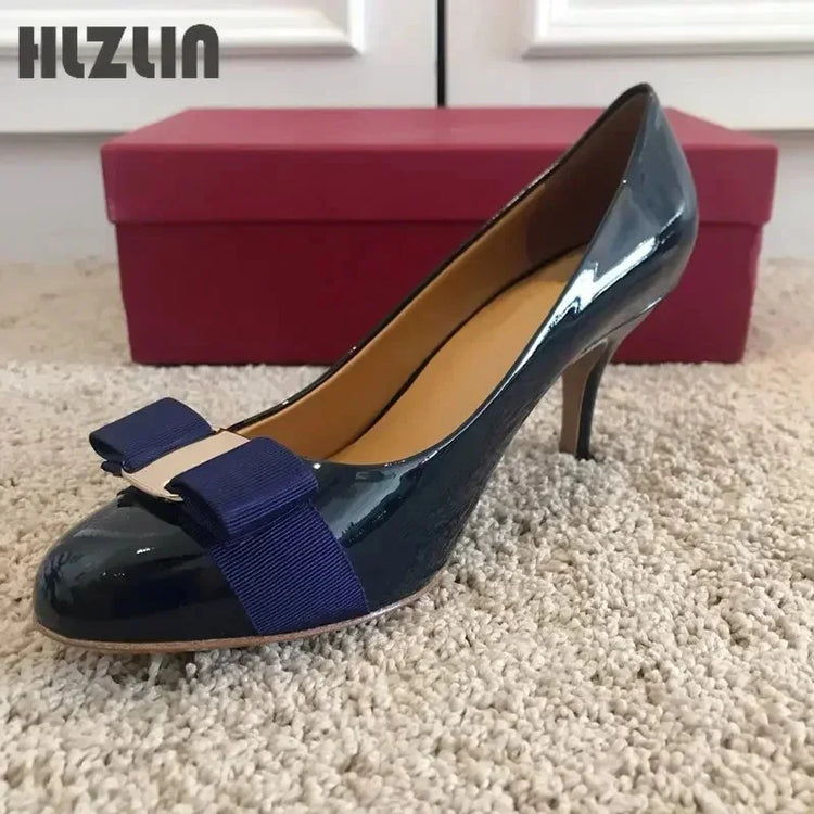JP GPBD Ballet flats new leather round head shallow bow multifunctional single shoes women's leather bow bow design