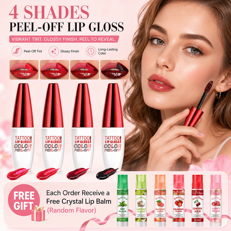 ZaiDoc Peel Off Lip Stain Tint Set 4 Colors Long Lasting Waterproof Transfer Proof Matte Finish Lip Gloss 10g Each