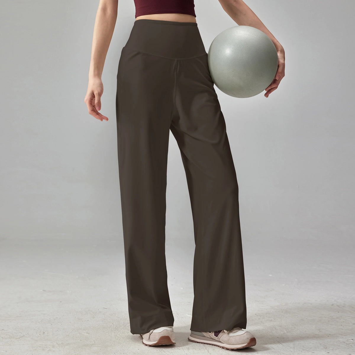 Women's High Quality Pants With Pockets High Waist Stretch Loose Sweatpants Nake-Feeling Sports Leisure  Yoga Workout Pants