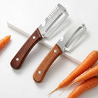 2PC Set Kitchen Peeler Stainless Steel Vegetable Peeler Wooden Handle For Peeling And Slicing Fruits And Vegetables Kitchen Tool