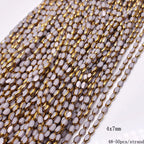 4x7mm 50pcs/lot Briolette Oval Glass Beads Plating Gold Color Crystal Glass Loose Spacer Beads For Beads for Jewelry Making DIY