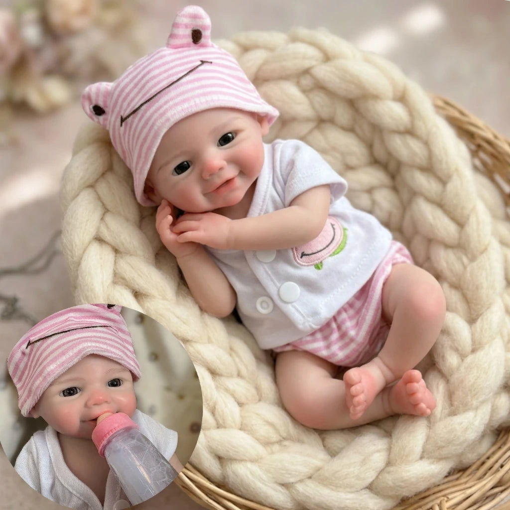 OtardDolls Can Open Mouth 13-Inch Pascale Soft Silicone Reborn Baby Doll - Handmade Newborn Girl Doll, Ideal Birthday Gift