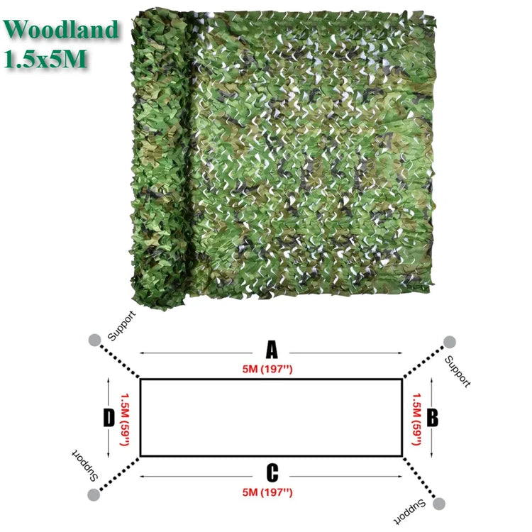 Camouflage Net Shade Net for Hunting Home Decor Paintball Bird Watching Camping Car Cover Hunting Blind Tree Stand Theme Decor