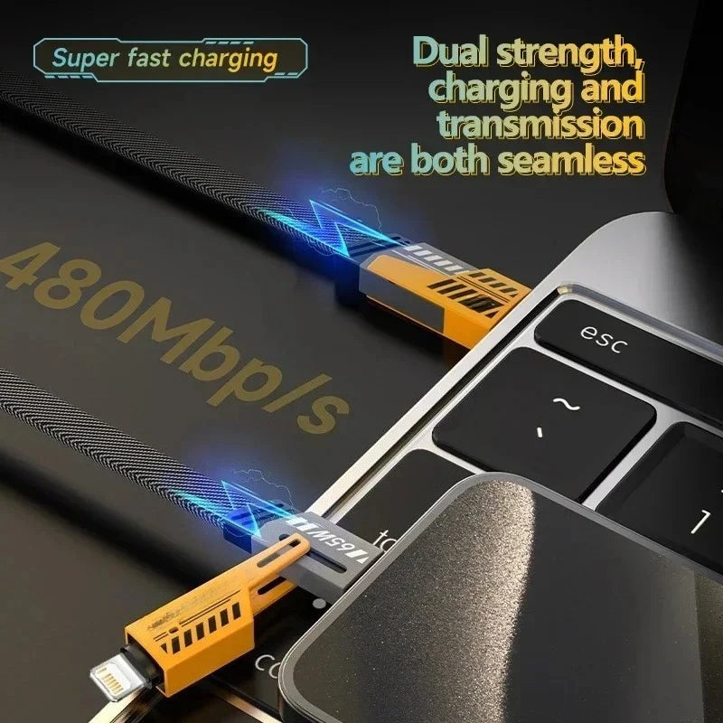 4 in 1 Mecha Charging Cable Support Charge Multiple Devices