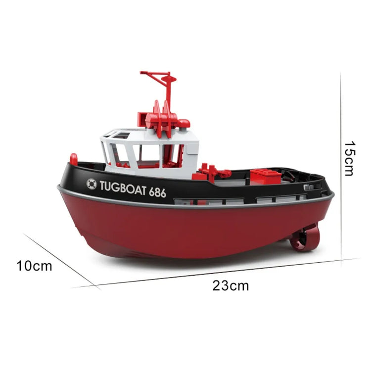 JIKEFUN 686 Rc Boat 2.4G 1/72 Powerful Dual Motor Long Range Wireless Electric Remote Control Tugboat Model  Toys Birthday Gifts