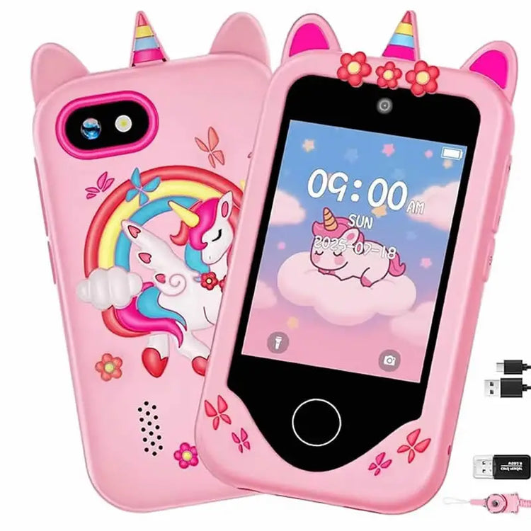 Digital Camera Kids Smart Phone MP3 Player Camera Toys Touchscreen Unicorn Baby Mobile Educational Toys for Girls Boys Age 3-8