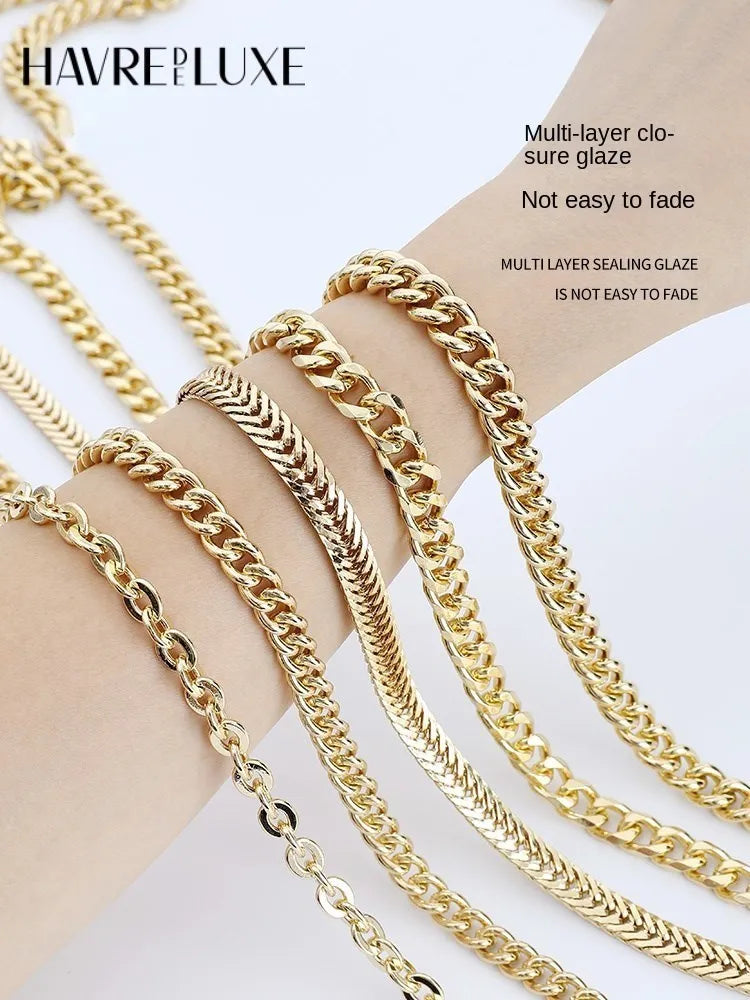 Golden Bag Chain women bag bag chain accessories Metal Extension Chains Crossbody Belt Replacement Bags Strap For Women's Bag
