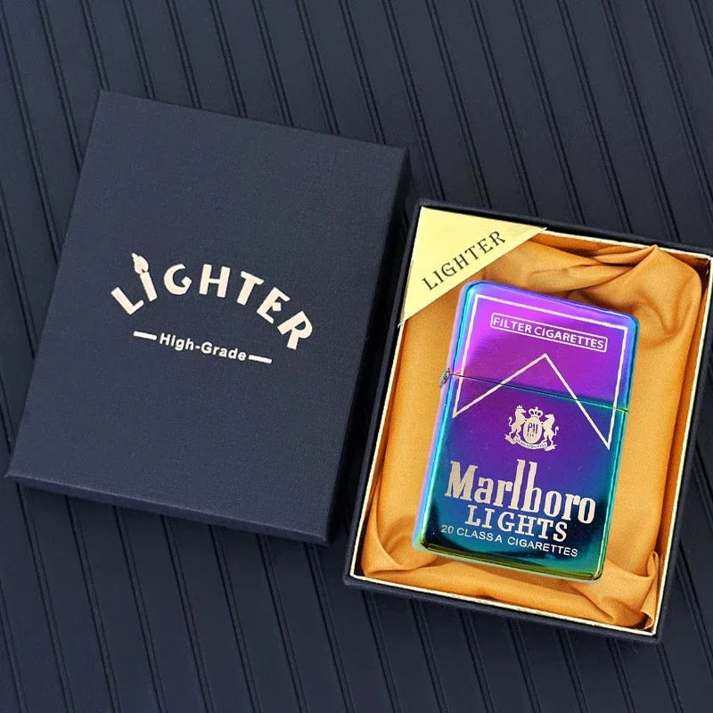 Marlboro Grinding Wheel Lighter, White Paint Green Label Red Label, Multi-color Selection, Men's Gift Wholesale