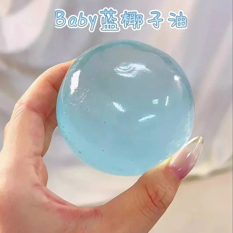 6cm Pink Blue Coconut Oil Handmade Ball Malt Sugar Manual Ice Transparent Malleable Diy Slow Rebound Cute Stress Relief Toy Gift