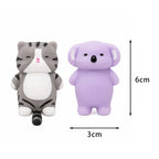 6/12/24pcs Cartoon Mini Mochi Squishy Toy Animals Stress Relief Toy for Kids Birthday Party Favor Halloween Goodie Bag Stuffer