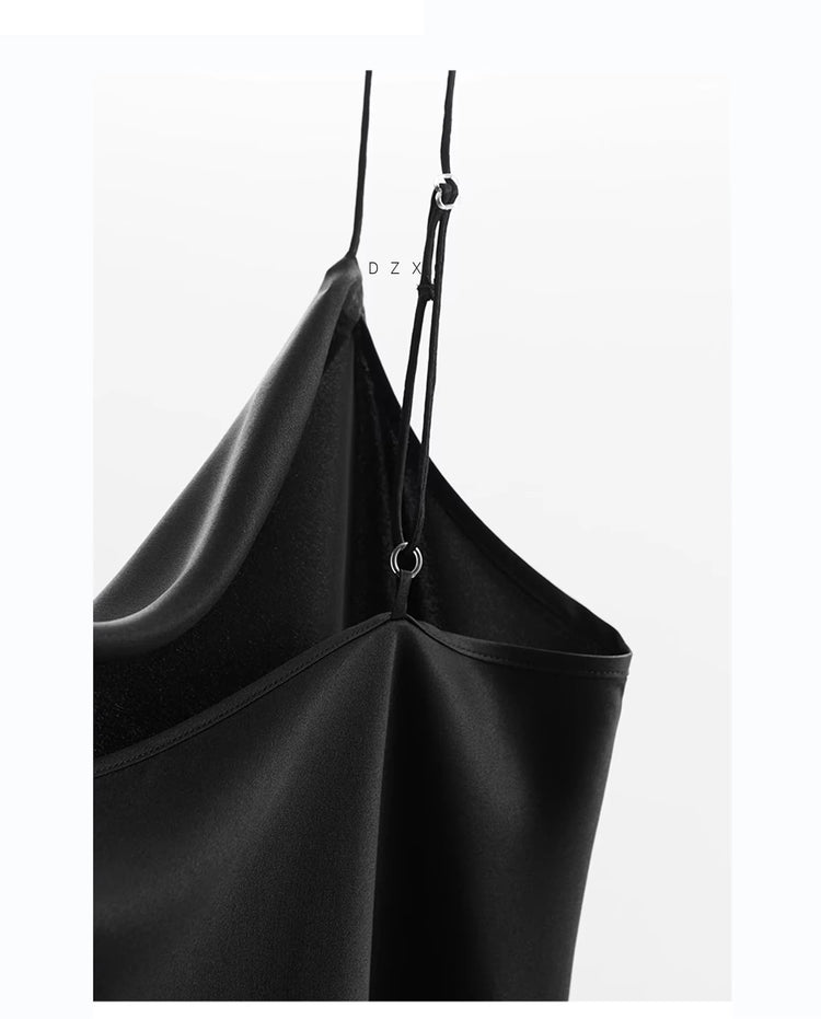 100% Mulberry Silk~ Diagonal Cut Draped Collar Camisole, Women's Tank Top, New Model for 2026