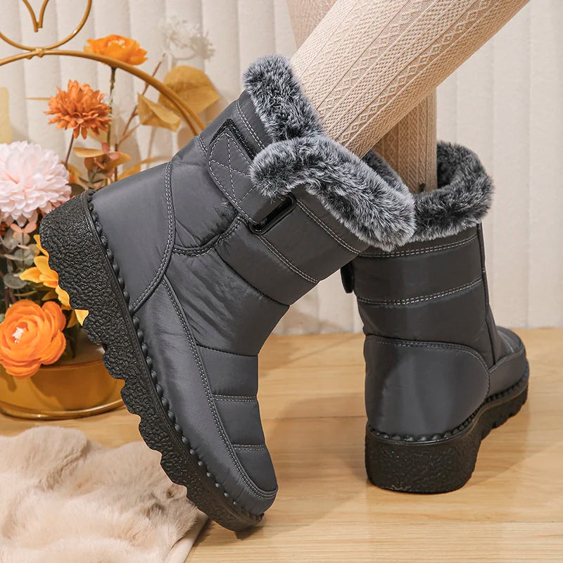 2026 Waterproof Snow Boots for Women Winter Shoes Faux Fur Plush Ankle Boots Woman Plus Size Non-Slip Warm Cotton Botas Mujer